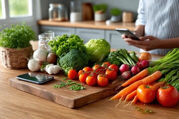 Fresh produce on a kitchen counter