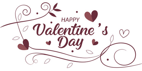Valentine&rsquo;s Day typography writing design, made for celebrating love on 14 February in white background vector illustration.