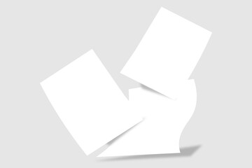 Realistic blank paper flyer for mockup. Paper or poster illustration.