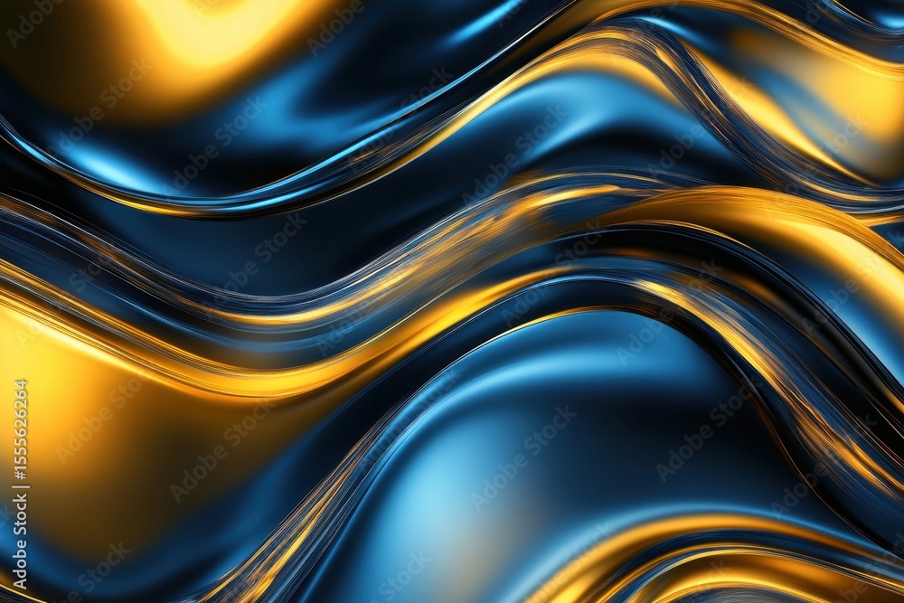 Poster digital wave background featuring intricate patterns of dark gold and deep blue, creating a dynamic 