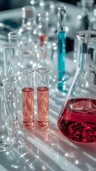 Microscopic view of colorful biological organisms