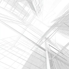 Obraz premium Abstract architectural wireframe
