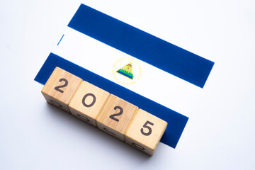 2025, Nicaragua, Nicaragua flag with date block, Concept, Important events for Nicaragua in the new...