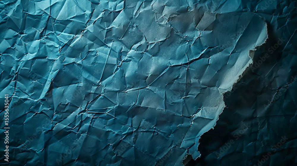 Poster torn notebook paper texture with visible spiral holes and shadows.