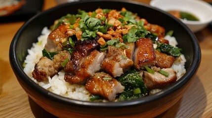 Fototapeta premium Delicious Roasted Duck Rice Bowl
