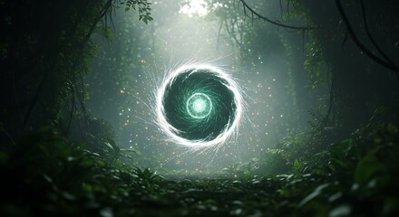 Green Portal in Forest