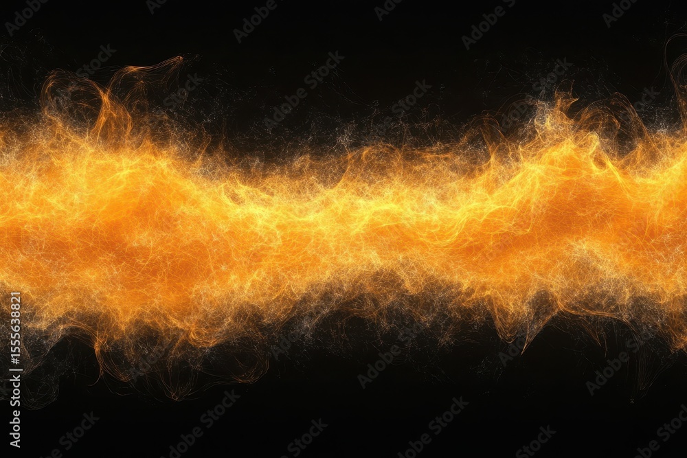 Poster dynamic horizontal wallpaper featuring captivating orange flame effect on a dark background with swi