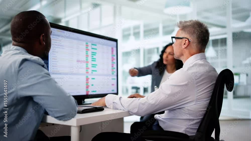 Poster Team Using Multiple Computer Screens