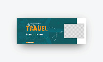 Modern Travel Facebook Cover Banner Design &ndash; Professional Social Media Header Template