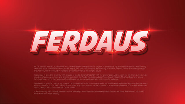 Text effect for the name "Ferdaus"  - Powered by Adobe