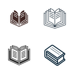 line art educational, book, pen, logo, vector design
