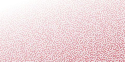 Fototapeta premium Abstract Reaction-diffusion Turing pattern natural texture red gradient color scheme. Linear design with biological algorithm psychedelic background. Reaction-diffusion or truing patter