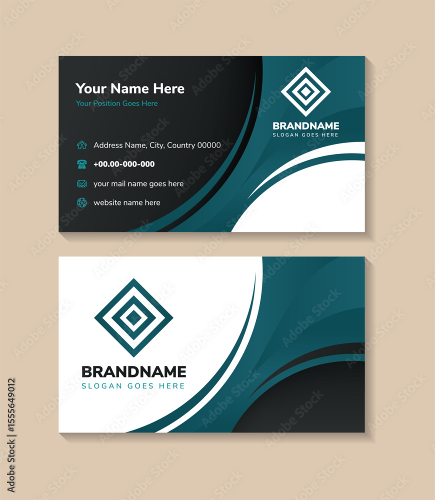 Aufkleber collection of abstract horizontal business card design template in modern style use the composition 