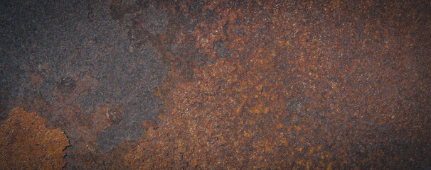 Rust on iron sheet, background and texture area for text.