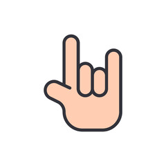 Hand Gesture Showing Rock And Roll Sign With Transparent Backdrop
