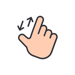 Iconic Hand Gesture Illustrating Zooming Action On Transparent Surface