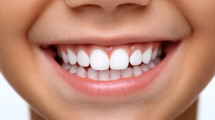 Obraz premium Bright smile showcases healthy, perfectly aligned white teeth for dental health and oral hygiene promotion