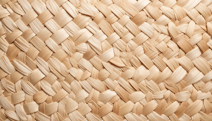 Natural Raffia Woven Texture Background
