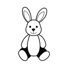Charming stuffed bunny toy sitting peacefully on a clean white background perfect for children s designs