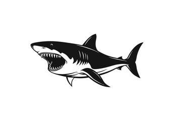 A shark vector illustration silhouette