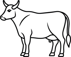 Minimal Sacred Cow Vector with Horns and Clean Design