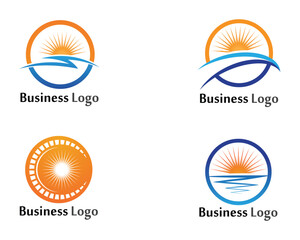 Vector illustration Icon Logo Template Sun over horizon