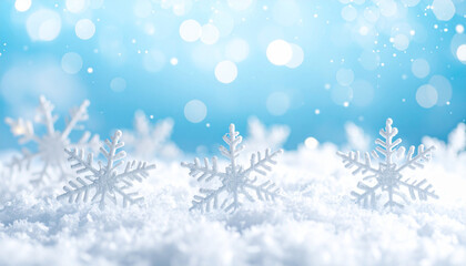 Naklejka premium Snowflake, blue, Generated image