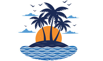 Obraz premium Summer Holdays, Travel, Surfing, Beach, Labels and Badges