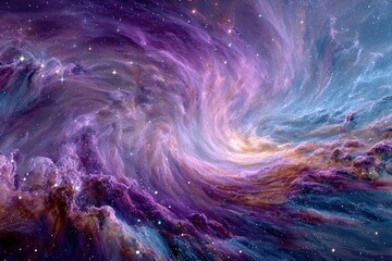 Cosmic nebula swirls in vibrant colors