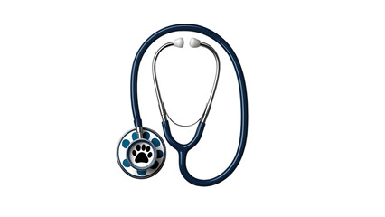 vet stethoscope with dog paws