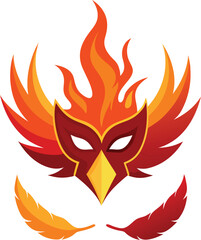 Fototapeta premium Fiery Mask Illustration