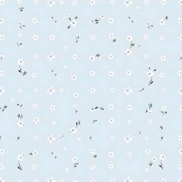 작은꽃들로만든하늘색배경무늬