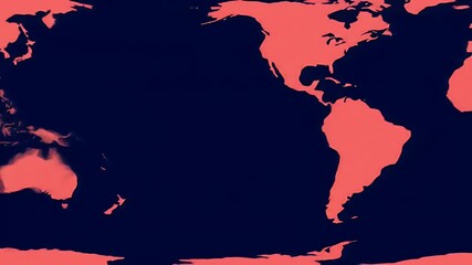 Stylized World Map: Coral and Midnight - Powered by Adobe