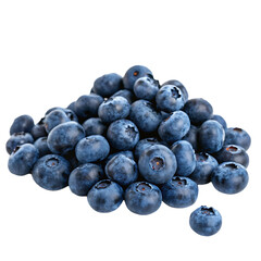 A fresh mound of juicy and ripe blueberries ready to be eaten isolated on a transparent background png