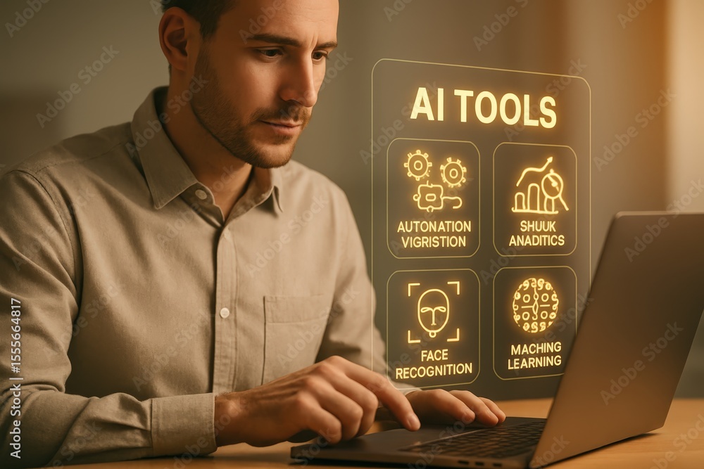 Poster ai tools for business automation: machine learning, analytics, and recognition