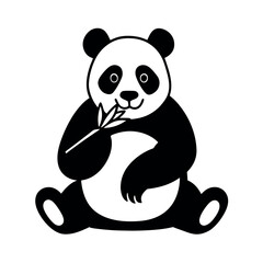 Panda Eating Bamboo Sitting