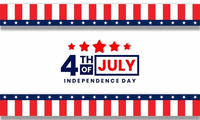 Happy 4th of July - Independence Day design concept ,  Template for background, banner, card, poster with text inscription.
