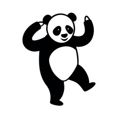 Dancing Panda with Headphones