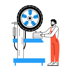 A hand drawn style illustration of tyre alignment
