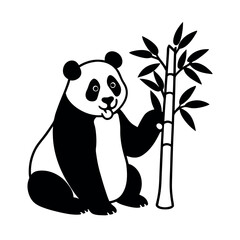 Panda Eating Under Tree