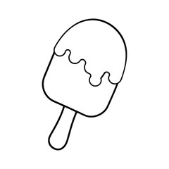 Delicious melting ice cream on a stick a refreshing summer treat depicted on a clean white background