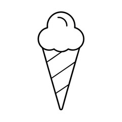 Delicious single scoop ice cream cone illustration on a clean white background perfect for summer treats and dessert themes