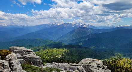 mountain landscape with blue sky