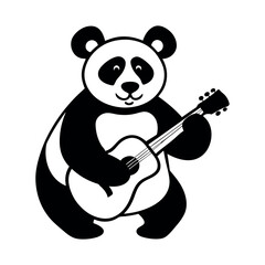 Panda Playing Guitar Art