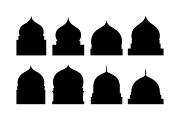 Silhouettes of various islamic dome architecture