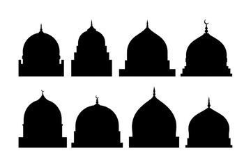 Silhouette of various islamic dome architectural forms