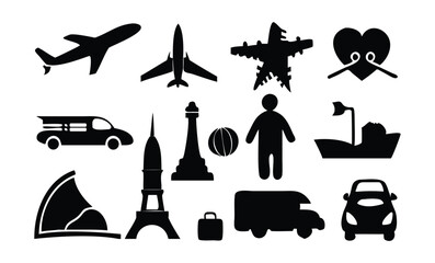 Naklejka premium travel icon set vector illustration