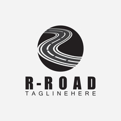 R letter Road logo design template