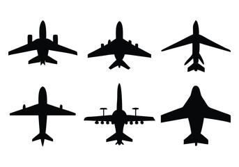 various type of airplane icon set vector illustration