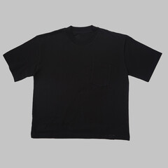 Plain Black Boxy T-Shirt Front Side – Apparel Mockup for Branding or Print Design